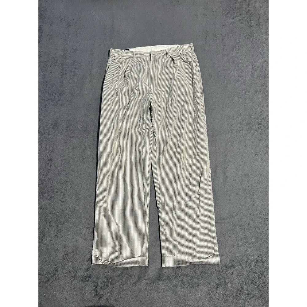 Vintage 80s Polo Ralph Lauren Hickory Stripes Pants Size 36x30 Made In USA